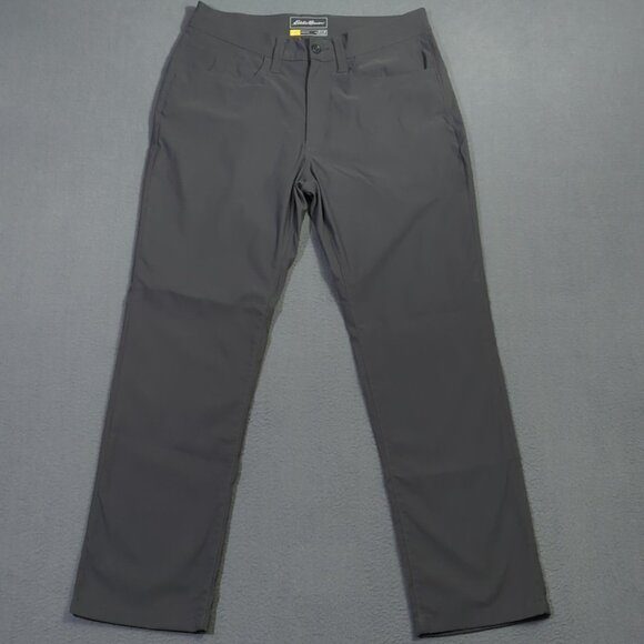 Eddie Bauer Travex Pants Men's 33x30 Gray Nylon Horizon Guide Chino Outdoor Camp - Picture 1 of 11
